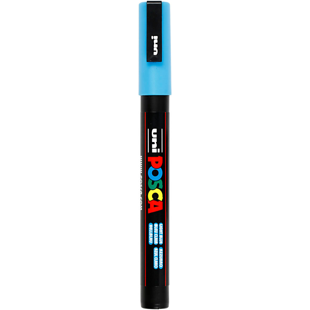 Uni-posca posca marker, size pc-3m, line width 0.9-1.3 mm, fine, light blue, 1 piece