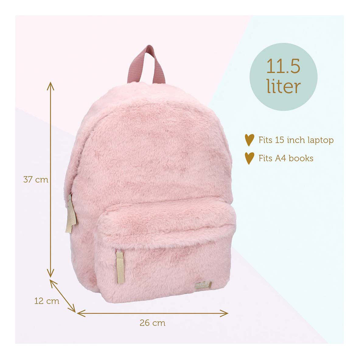 Mochila de beso lácteo el factor wow rosa 37 x 26 x 12 cm