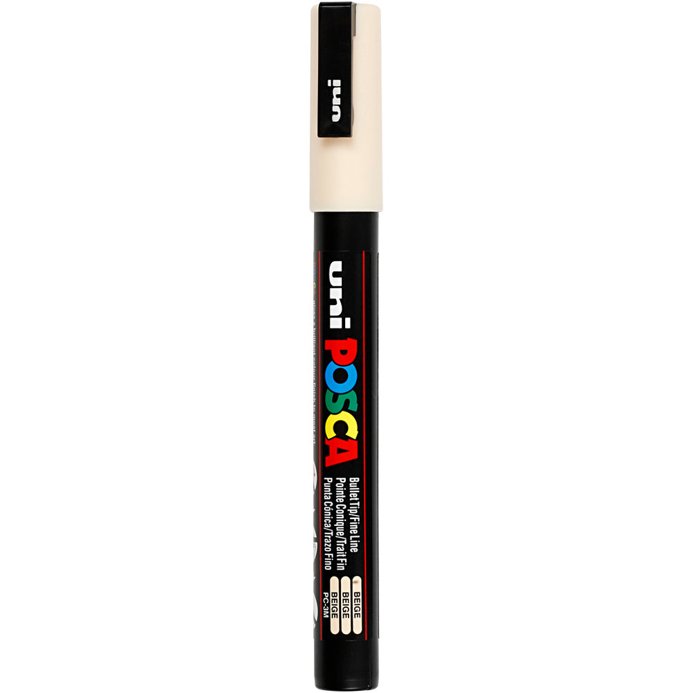 Uni-posca posca marker, size pc-3m, line width 0.9-1.3 mm, fine, beige, 1 piece