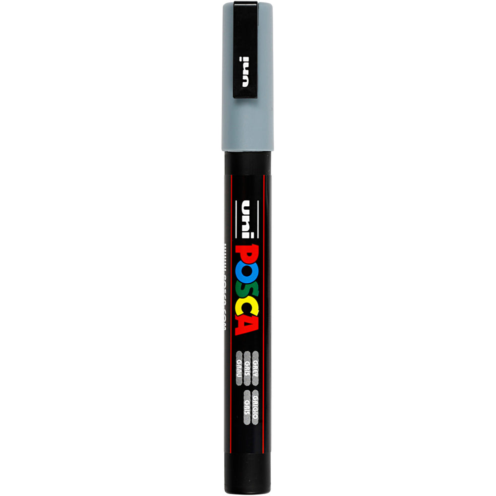 Uni-posca posca marker, size pc-3m, line width 0.9-1.3 mm, fine, gray, 1 piece