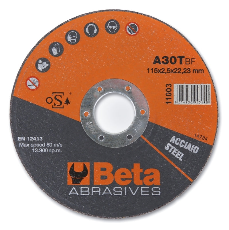 Beta Cutting Discs Tools ø115 mm for steel with flat center (10 pieces)