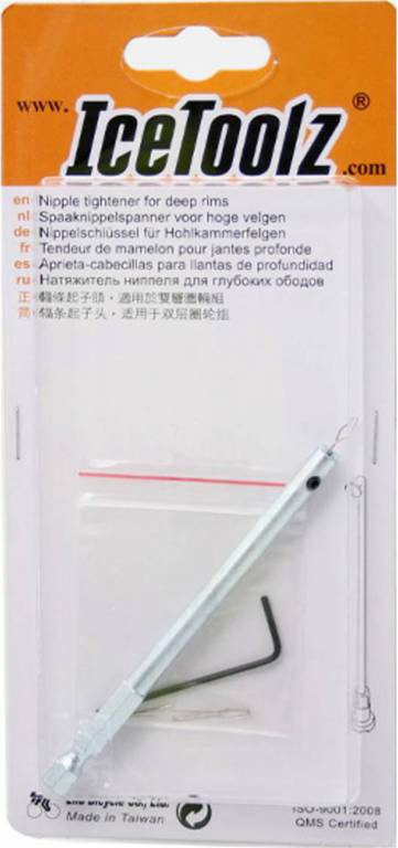 spoke nipple wrench high rim 10 cm silver