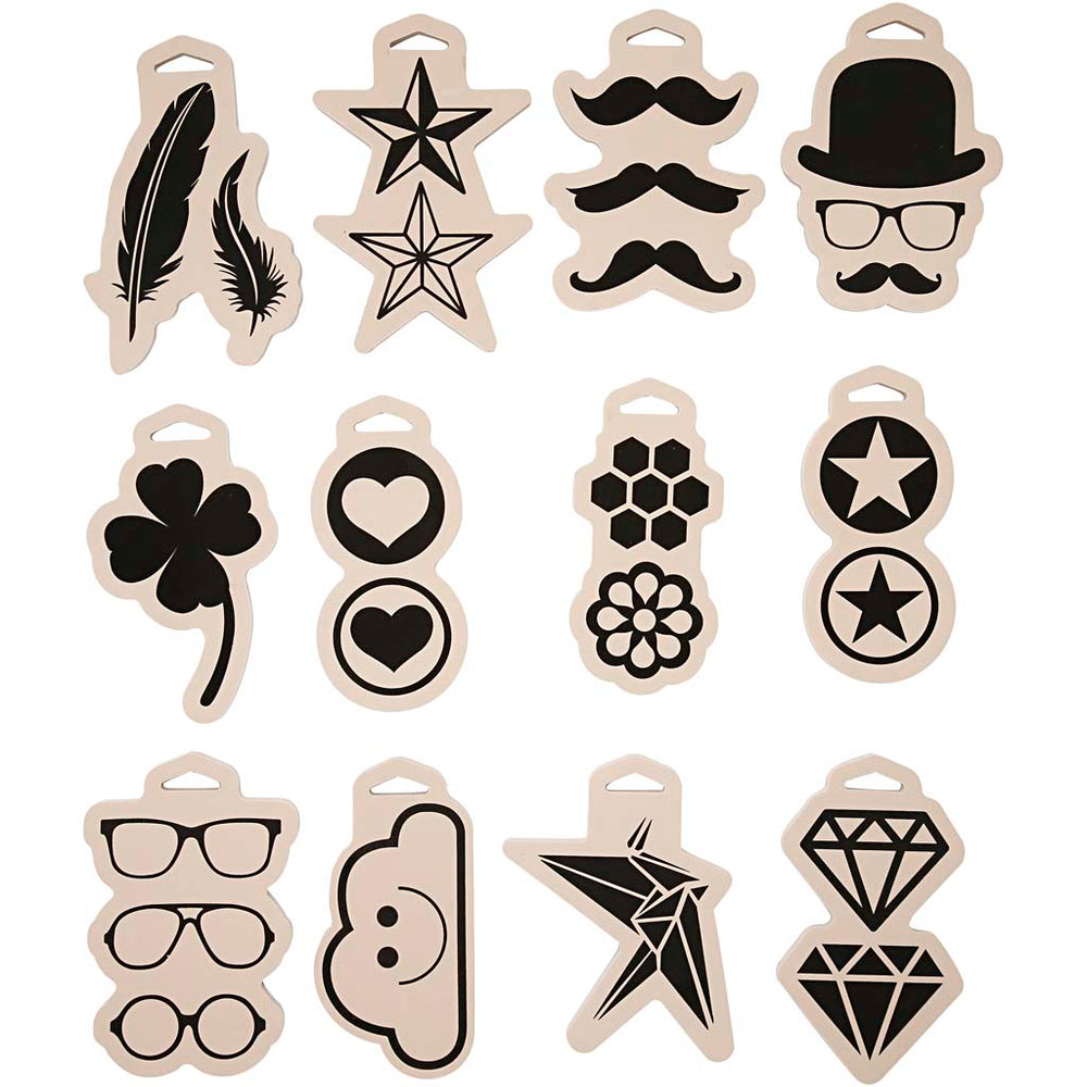 Foam stempel, afm 12x18 cm, dikte 15 mm, 12 stuk 1 doos