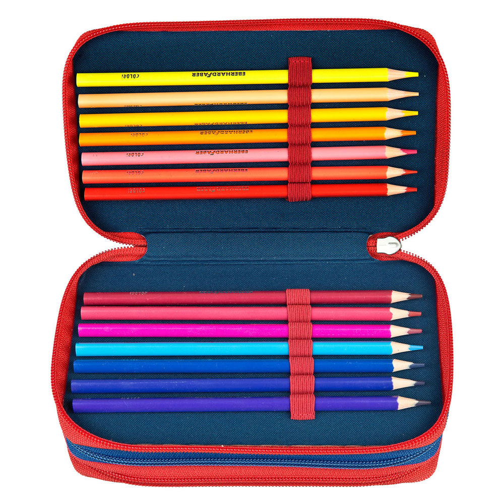 Undercover 3-compartment filled pencil case spiderman