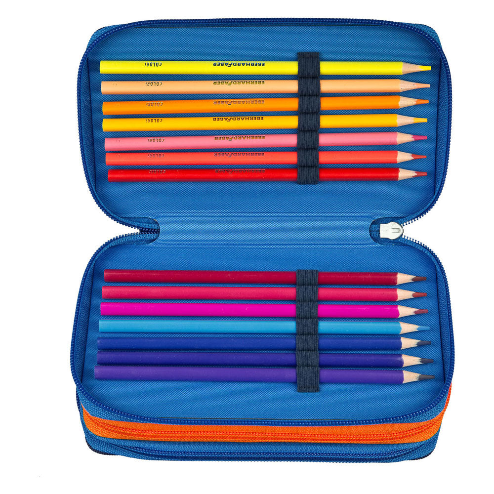 Undercover 3-compartment filled pencil case hot wheels
