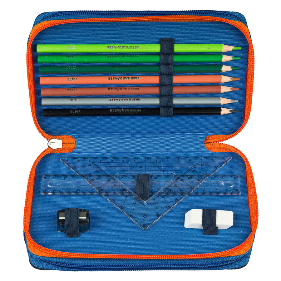 Undercover 3-compartment filled pencil case hot wheels