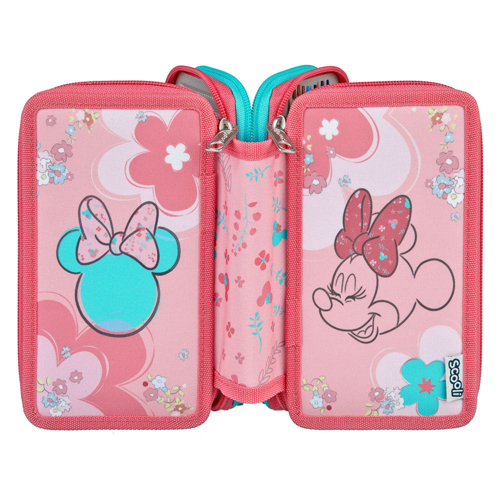 Undercover 3-compartment filled pencil case Minnie Mouse