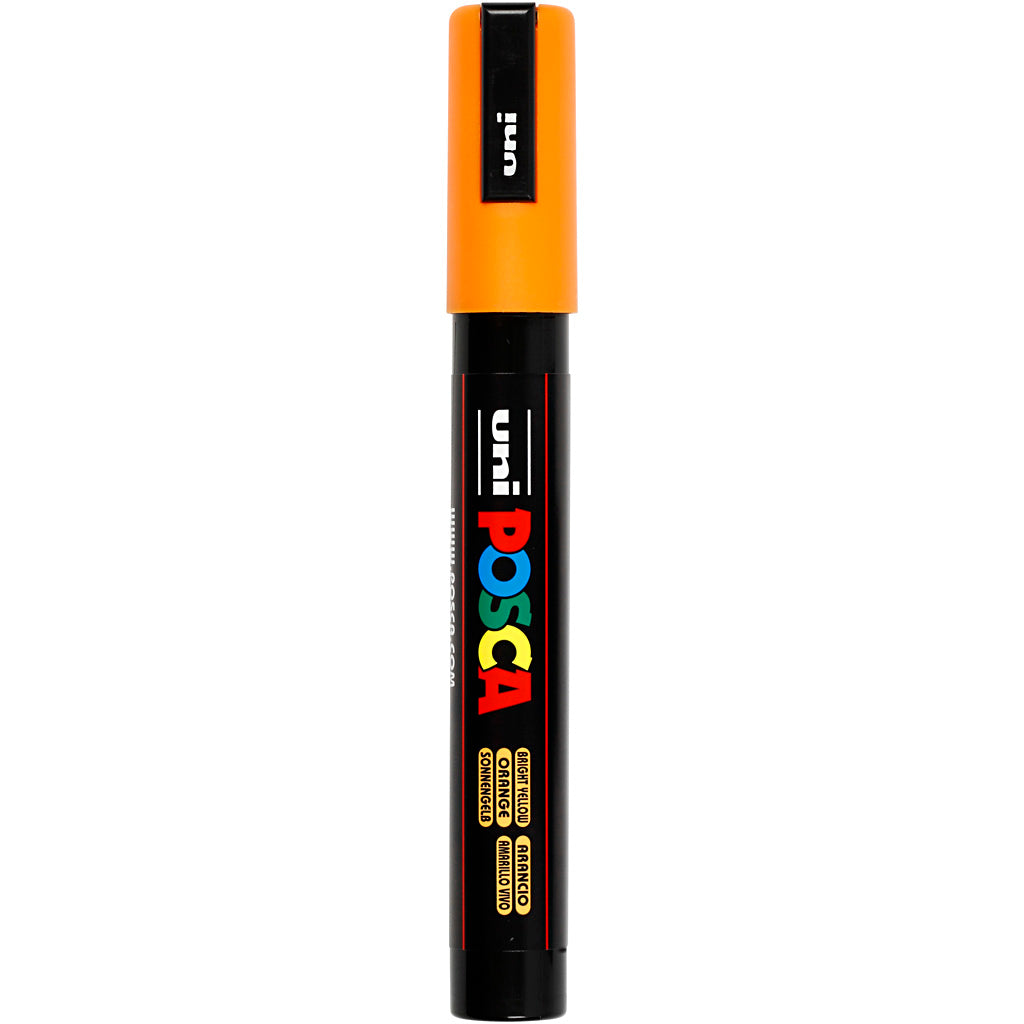 Uni-posca posca marker, afm pc-5m, lijndikte 2,5 mm, medium, bright yellow, 1 stuk
