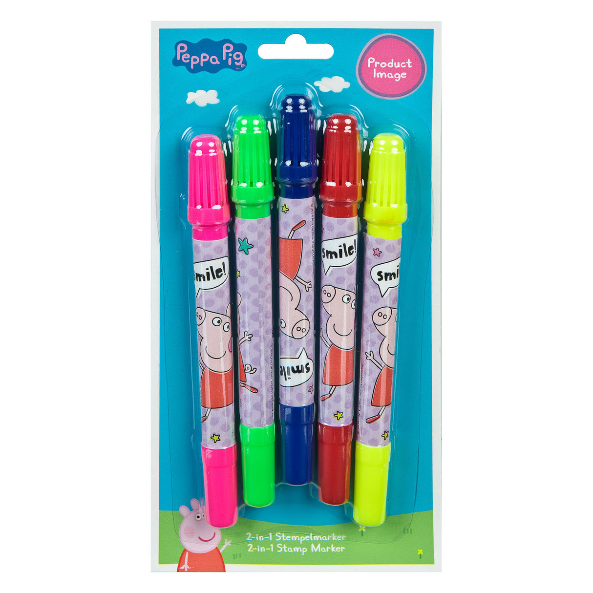 Undercover peppa pig stamp markers 2in1, 5pcs.