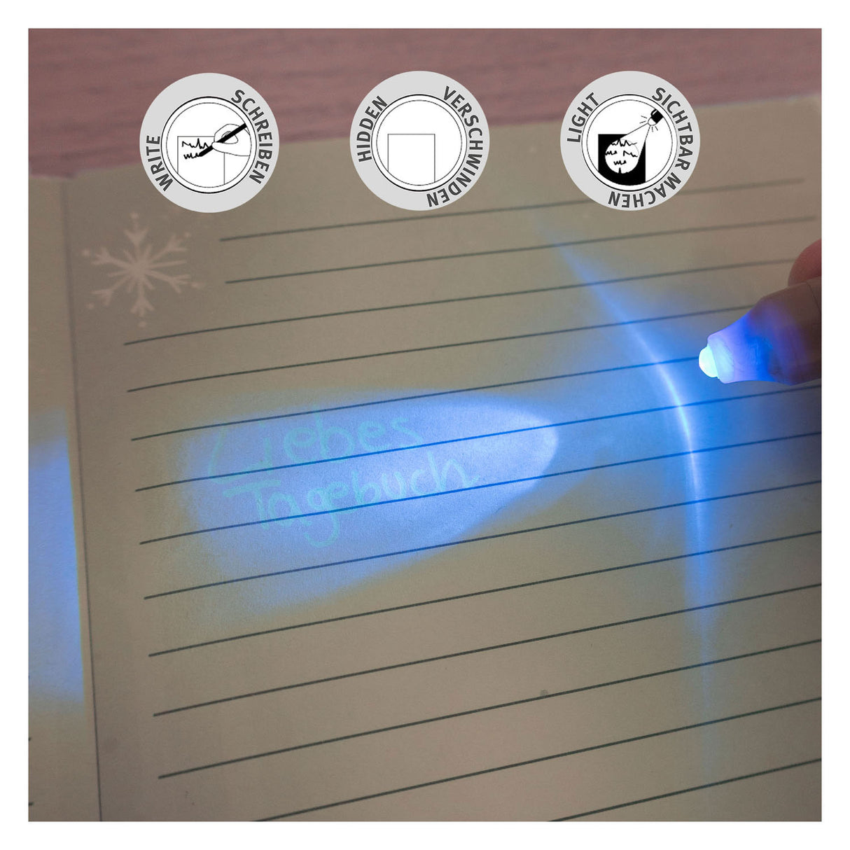 Undercover salainen päiväkirja jäädytetty UV-kynällä