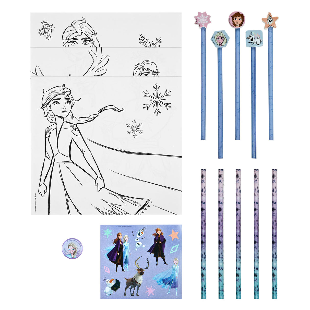 Undercover coloring set with erasers frozen, 29dlg.