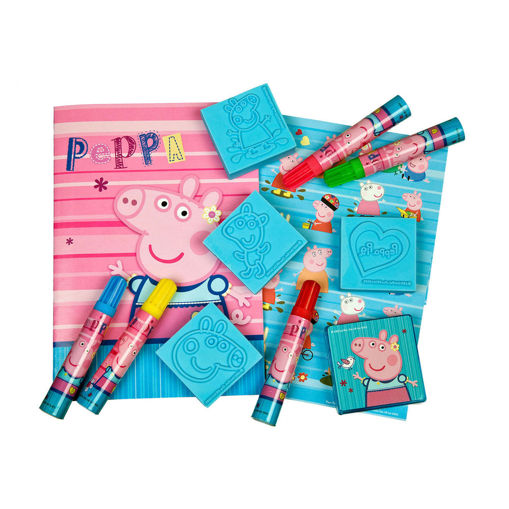 Undercover mega stamp and coloring set peppa pig