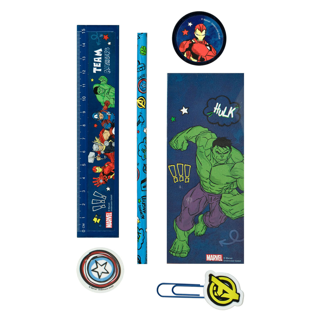 Undercover desk set avengers, 6 pieces.
