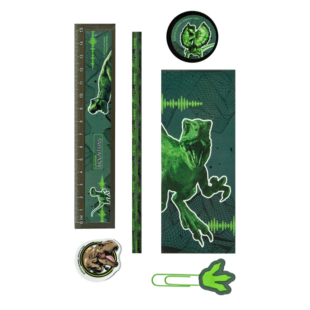 Undercover desk set jurassic world, 6 pcs.