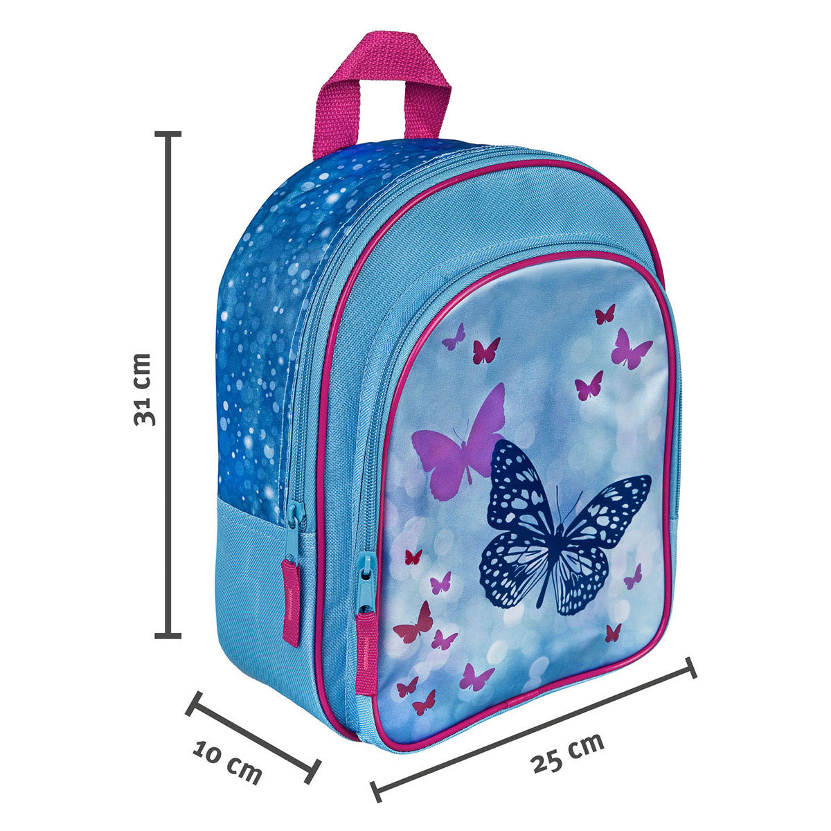 Undercover backpack with front pocket butterflies