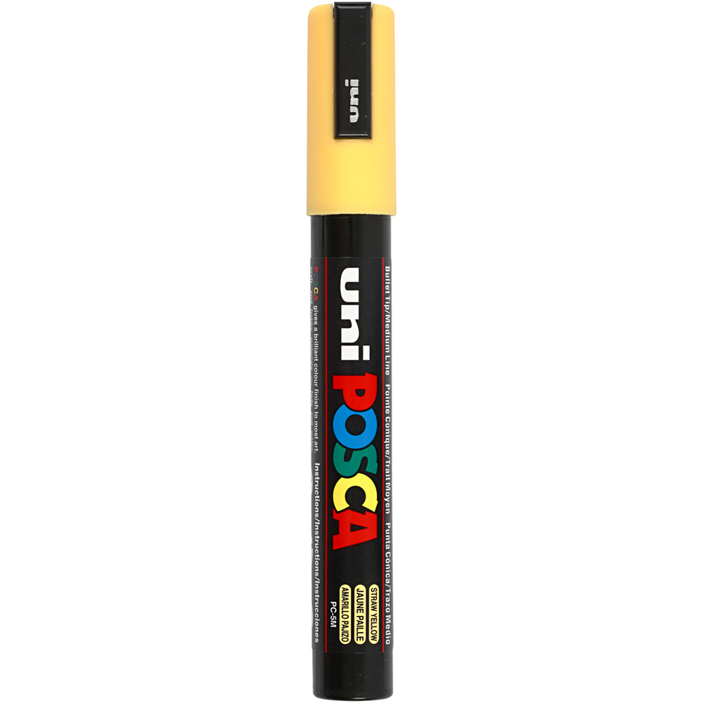 Uni-posca posca marker, size pc-5m, line width 2.5 mm, medium, straw yellow, 1 piece