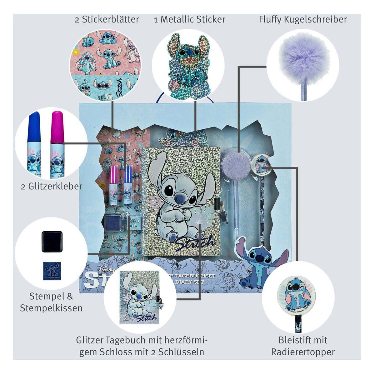 Undercover stitch glitter journal set