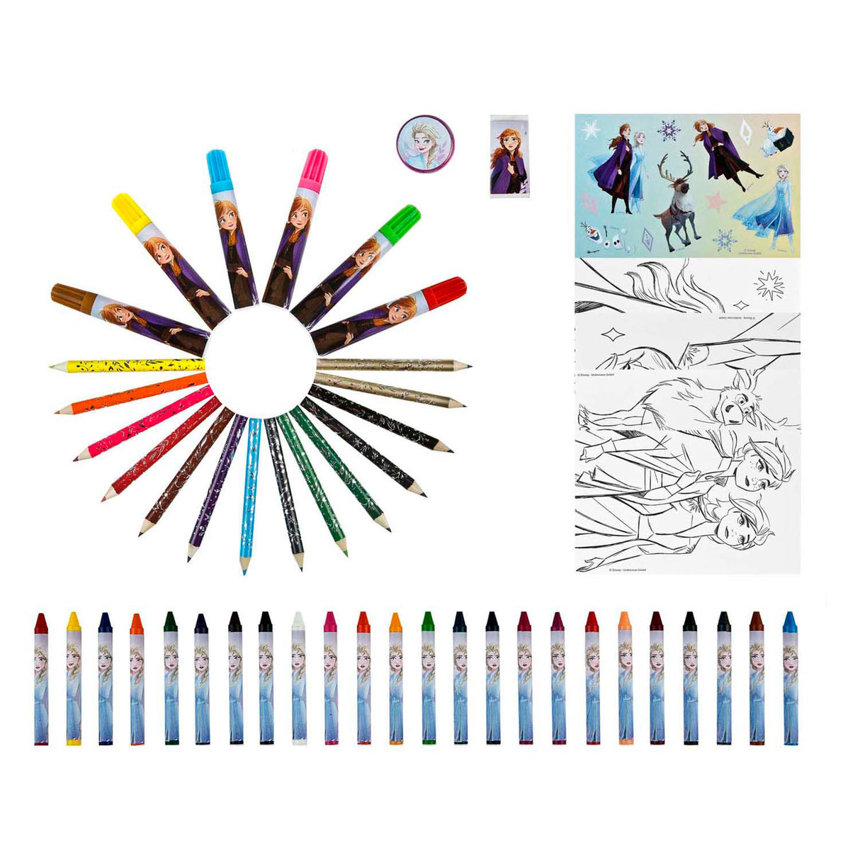 Undercover coloring case Disney Frozen, 51 pcs