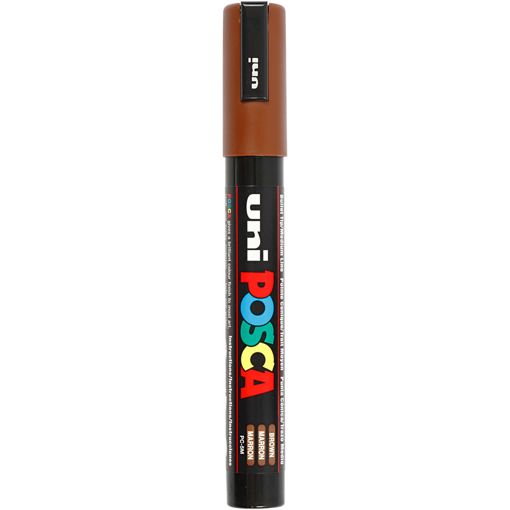 Uni-posca posca marker, size pc-5m, line width 2.5 mm, medium, brown, 1 piece