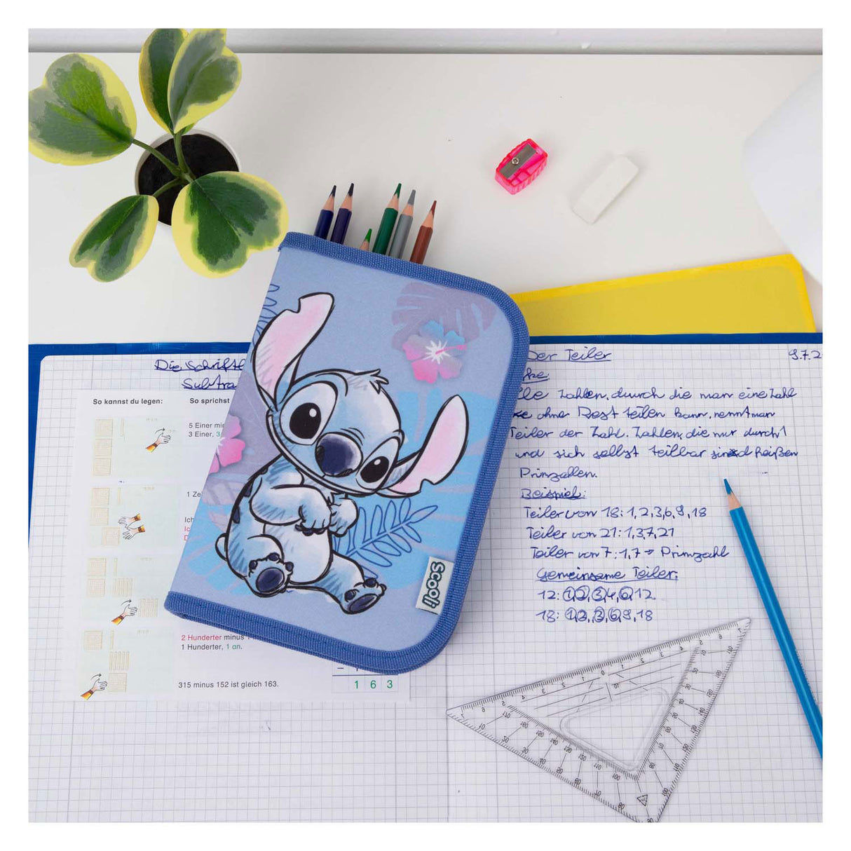 Undercover stitch filled pencil case