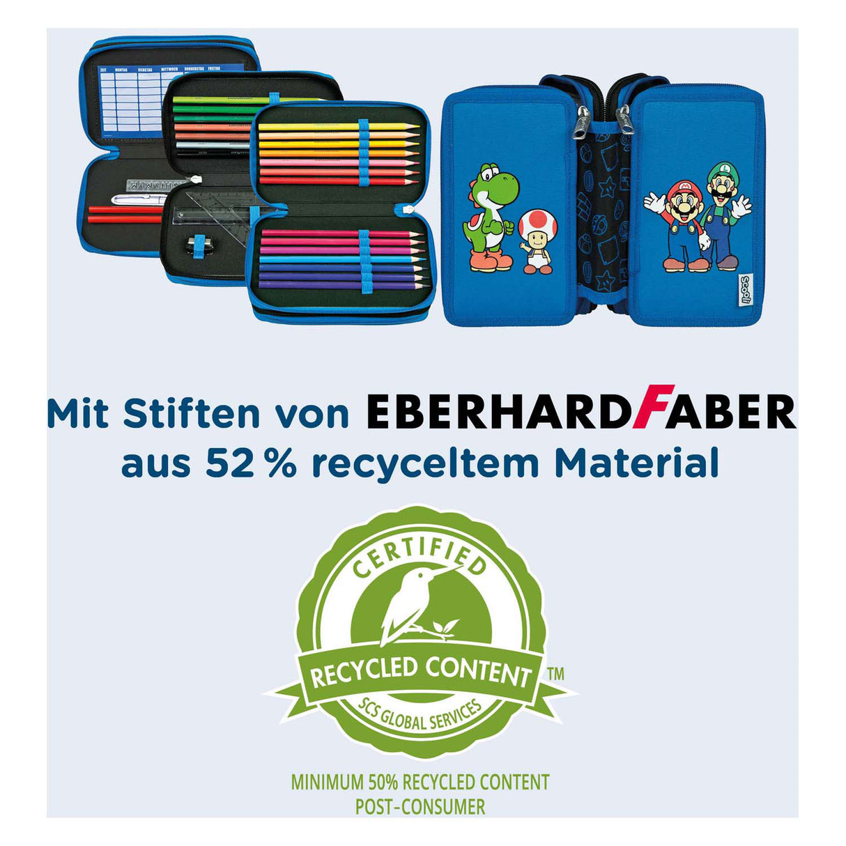 Undercover filled pencil case super mario 3 compartments