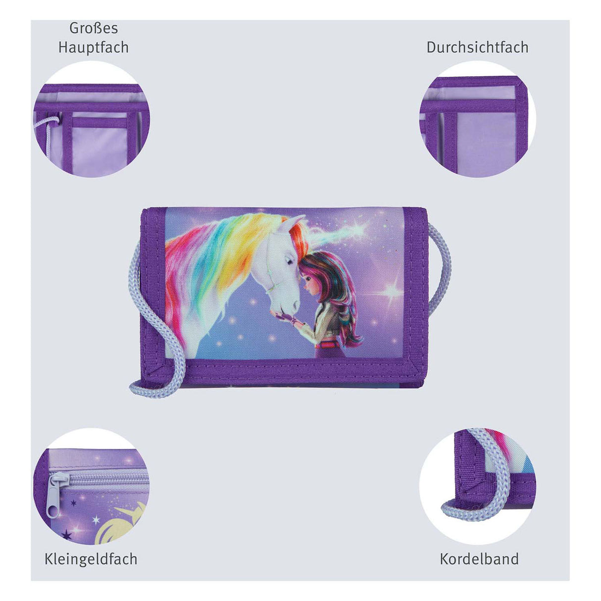 Undercover unicorn academy wallet with drawstring