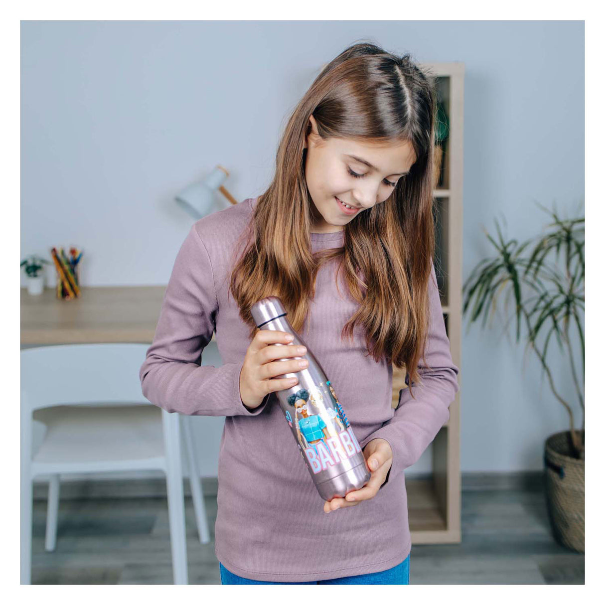 Botella Barbie Undercover de acero inoxidable, 450 ml.