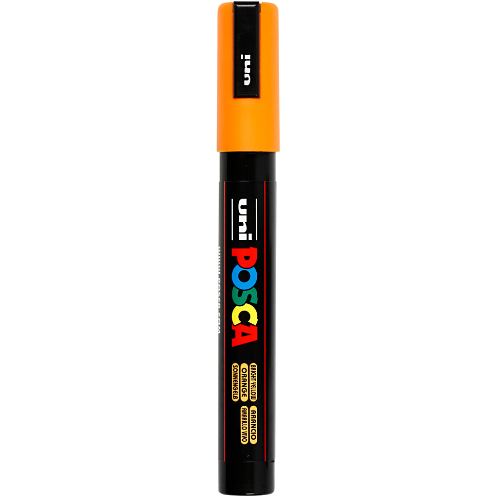 Uni-posca posca marker, size pc-5m, line width 2.5 mm, medium, orange, 1 piece