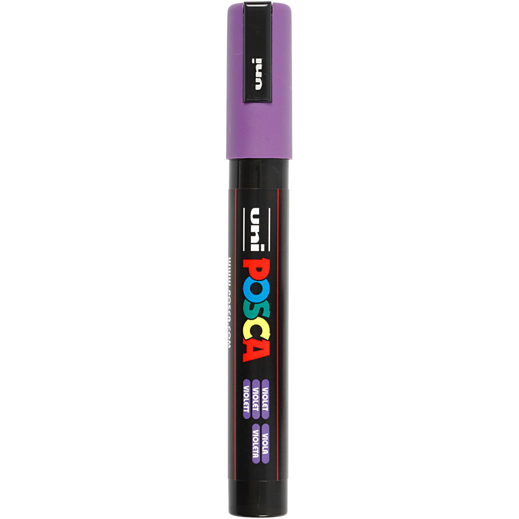 Uni-posca posca marker, size pc-5m, line width 2.5 mm, medium, violet, 1 piece