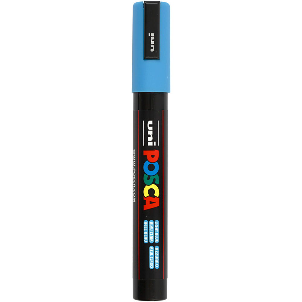 Uni-posca posca marker, size pc-5m, line width 2.5 mm, medium, light blue, 1 piece