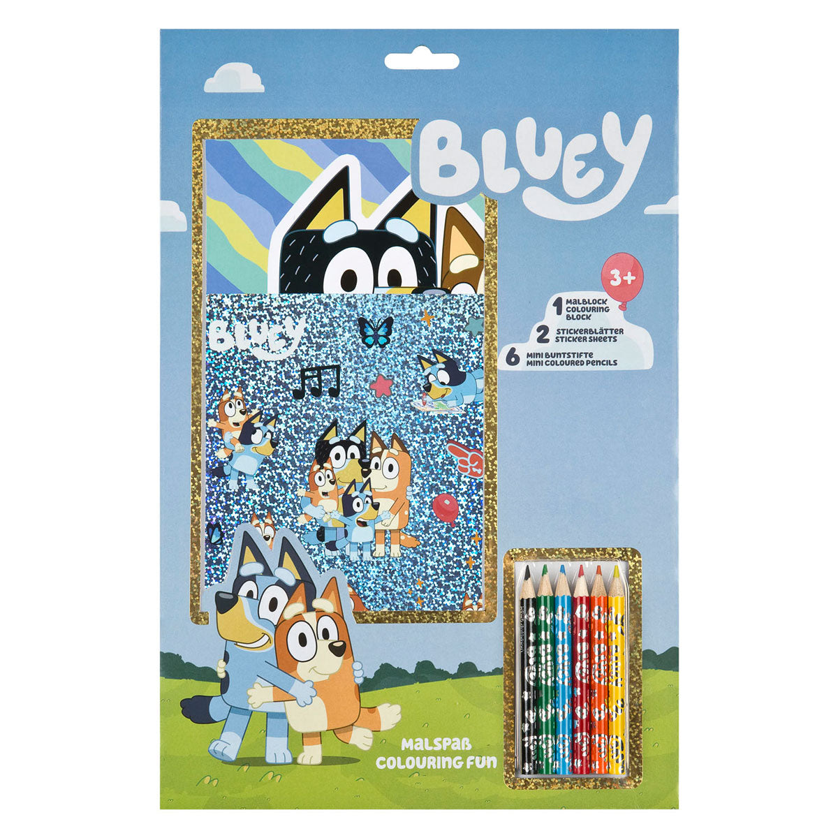 Undercover kleurblok bluey met kleurpotloden en stickers
