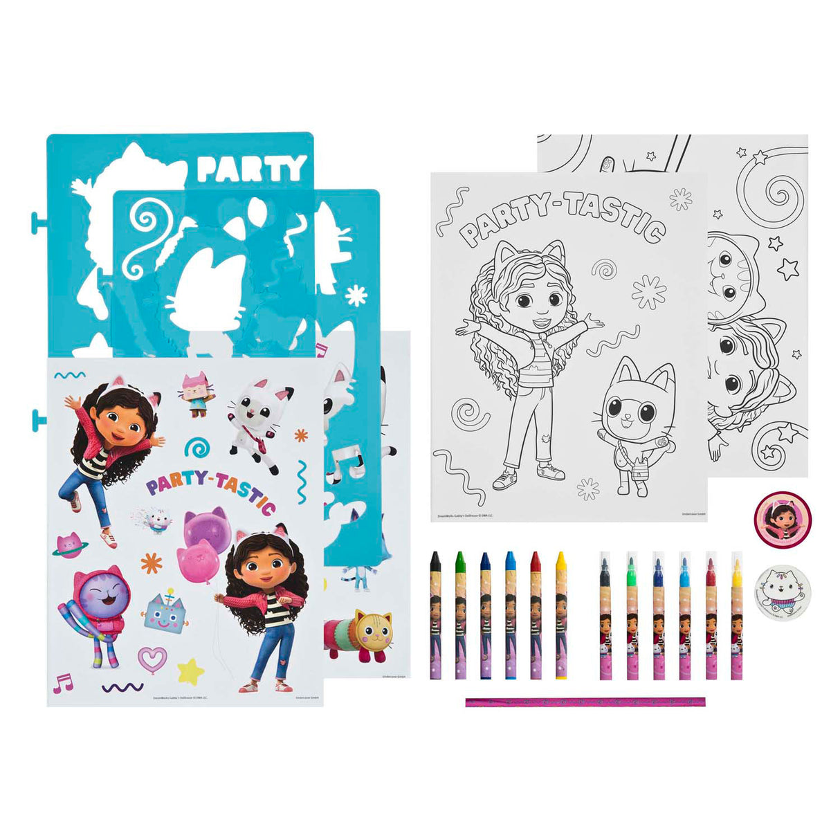 Undercover stencil en kleur set gabby's poppenhuis - 49dlg.