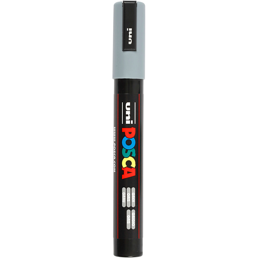 Uni-posca posca marker, size pc-5m, line width 2.5 mm, medium, gray, 1 piece