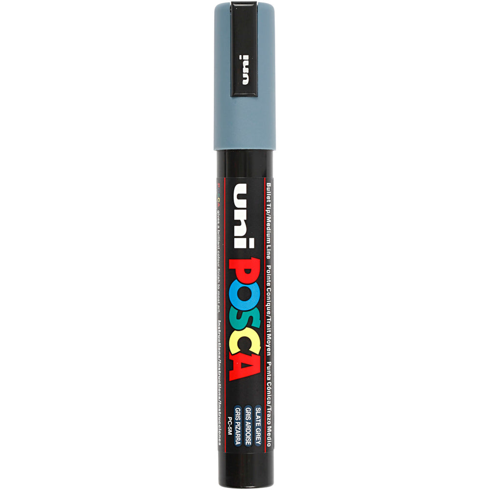 Uni-posca posca marker, size pc-5m, line width 2.5 mm, medium, slate grey, 1 piece