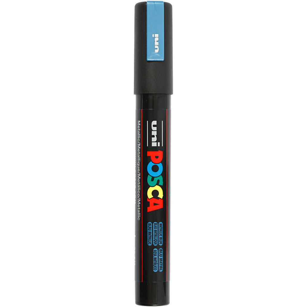 Uni-posca posca marker, size pc-5m, line width 2.5 mm, medium, metallic blue, 1 piece