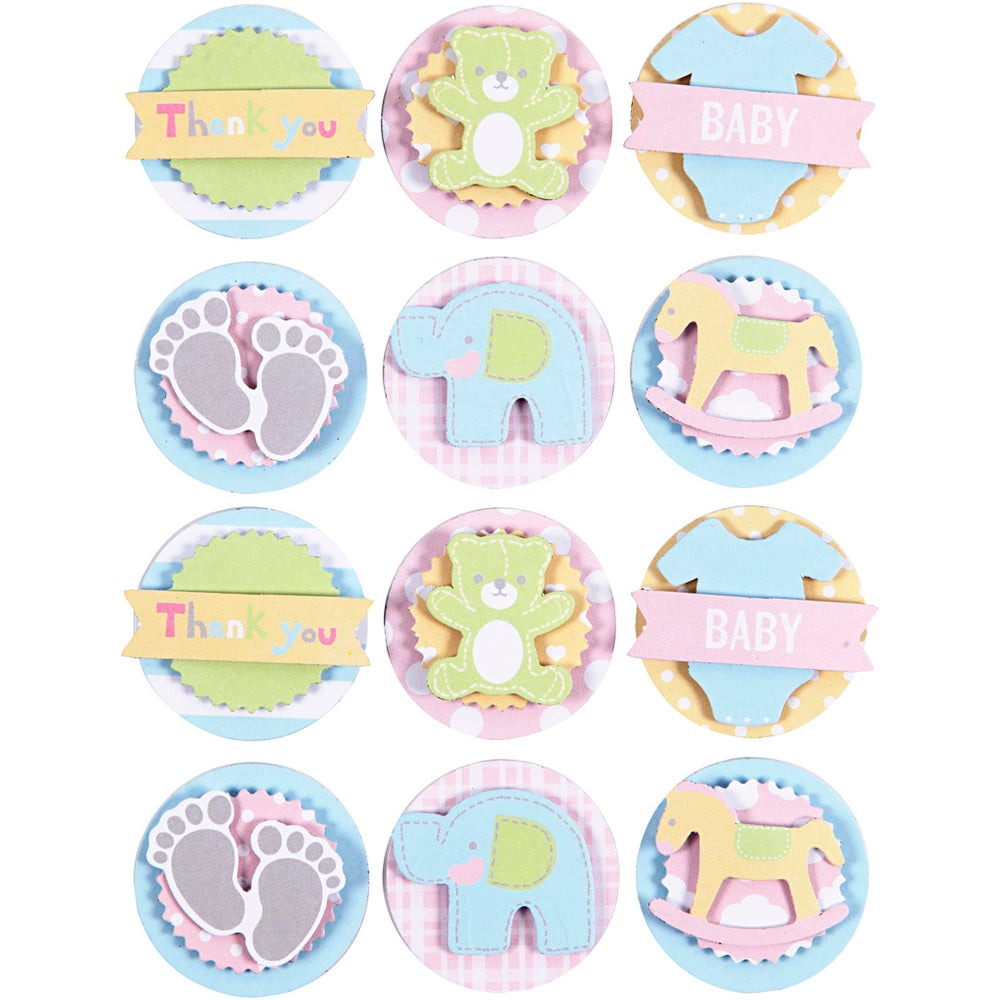 Creativ company 3d baby stickers, baby, d 35 mm, thickness 5 mm, 1 sheet