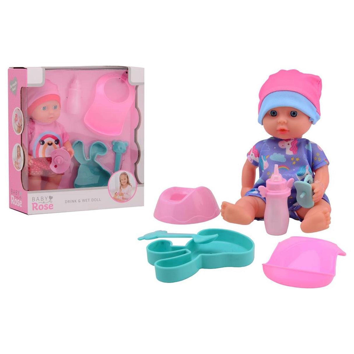 Baby Rose Drinking Pee Baby Doll, 20cm