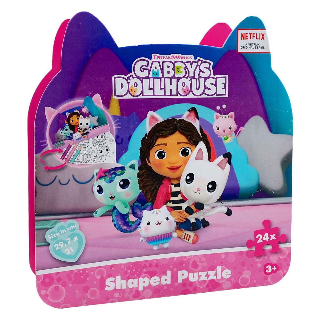 Gabby's dollhouse shaped puzzle, 24st.