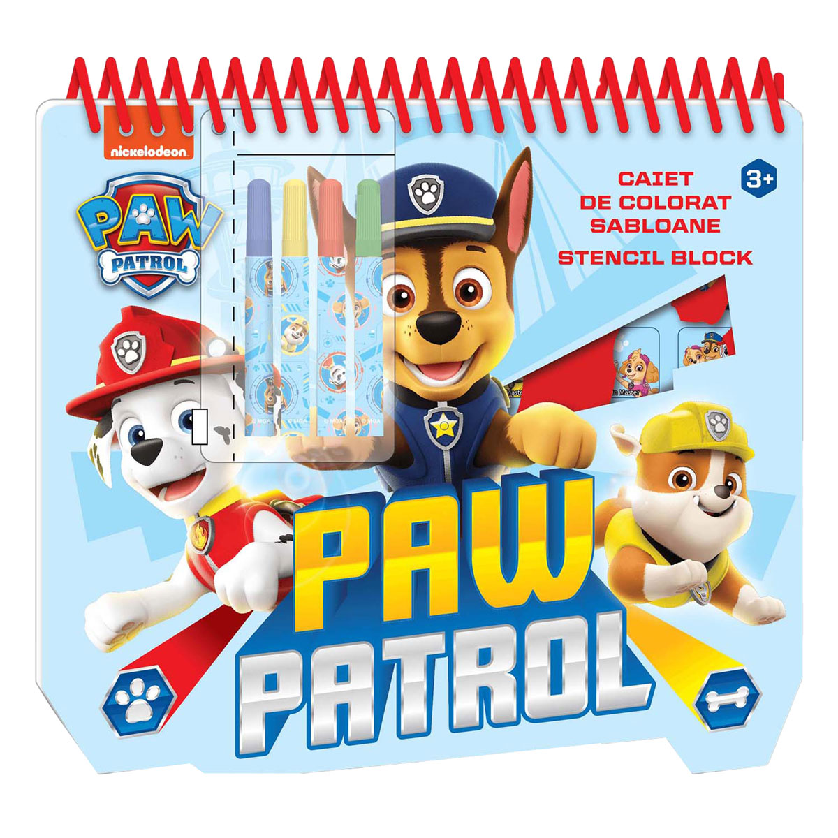 Pfotenpatrouille Schablone Zeichnung Block A4
