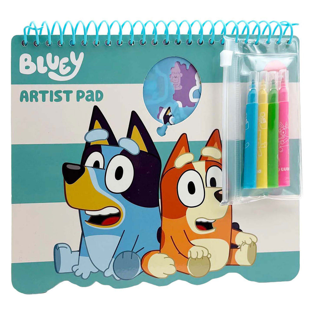 Bluey coloring block with stencils and templates