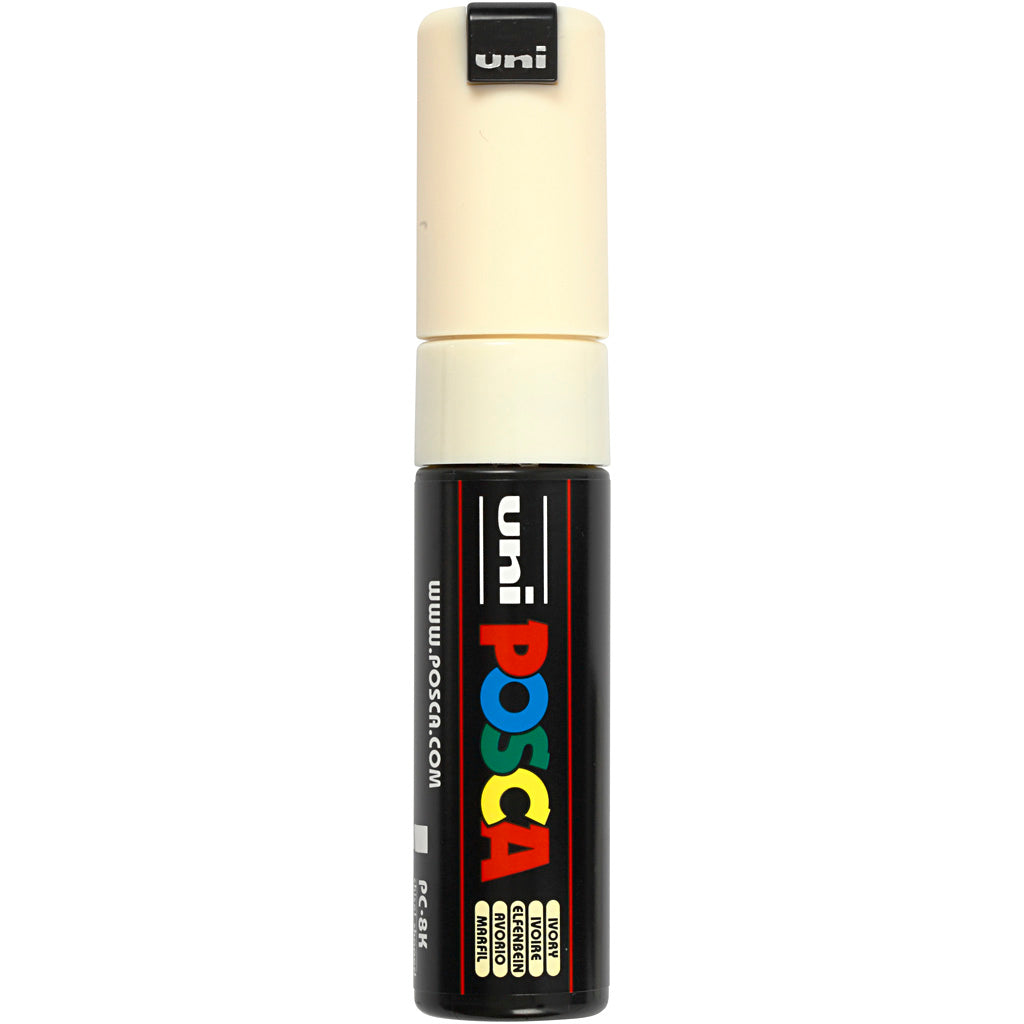 Uni-posca posca marker, size pc-8k, line width 8 mm, wide, ivory, 1 piece