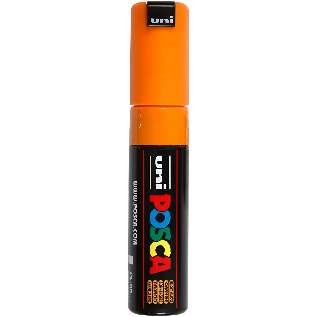 Uni-posca posca marker, afm pc-8k, lijndikte 8 mm, breed, bright yellow, 1 stuk