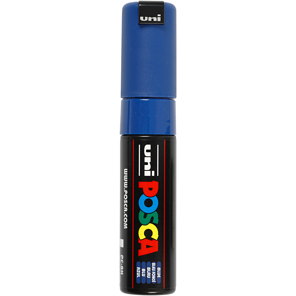 Uni-posca posca marker, afm pc-8k, lijndikte 8 mm, breed, blauw, 1 stuk
