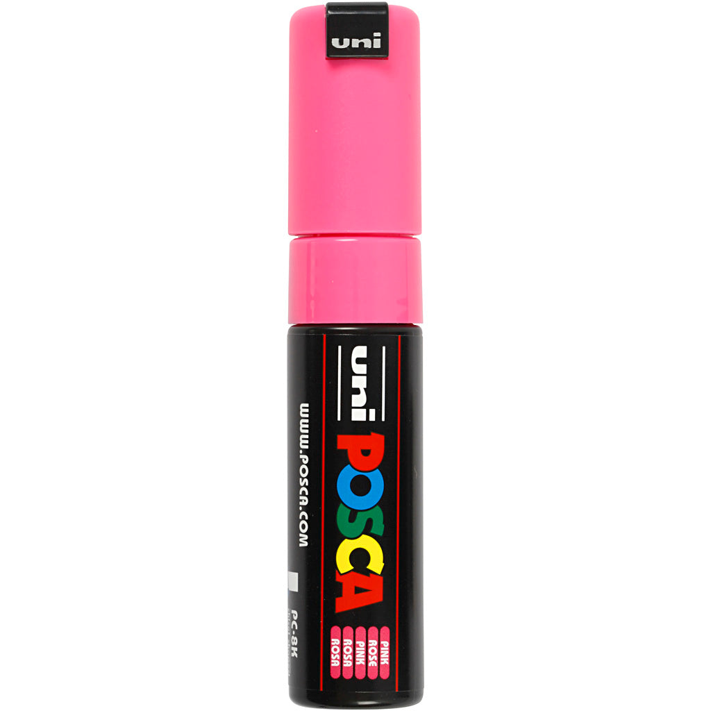 Uni-posca posca marker, afm pc-8k, lijndikte 8 mm, breed, roze, 1 stuk