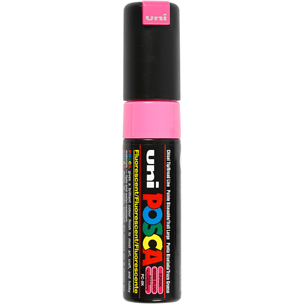 Uni-posca posca marker, size pc-8k, line width 8 mm, wide, fluorescent pink, 1 piece