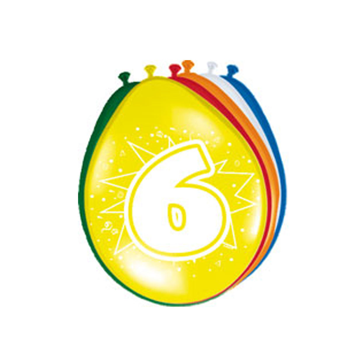 Folat bv number balloons 6 years, 8 pcs.