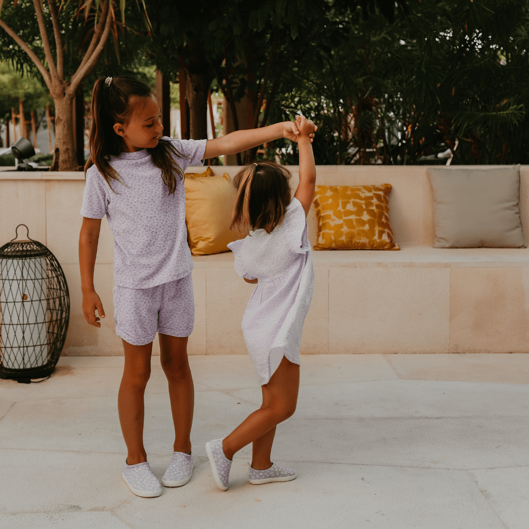 Leopardo | Lila Girls Set Strand - Terry