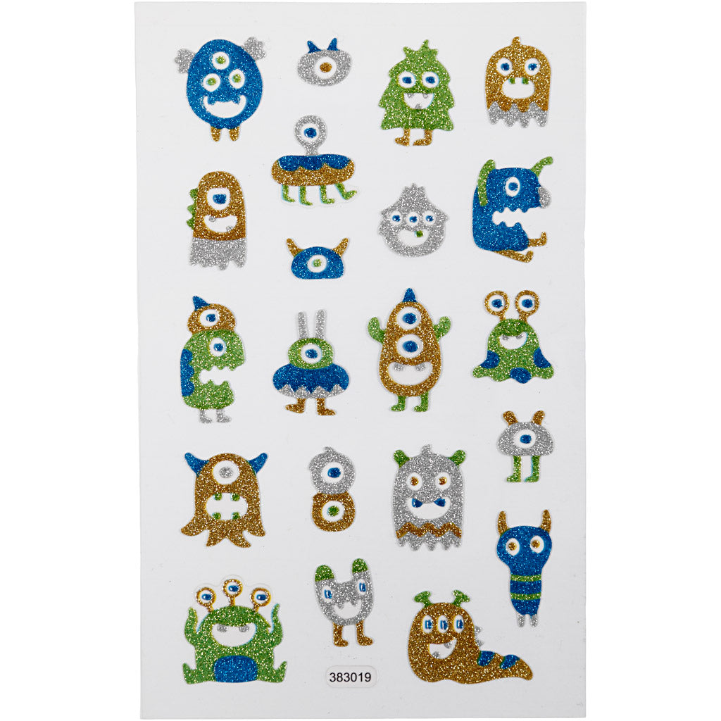 Creativ company glitter stickers, aliens, sheet 10x16 cm, 1 sheet