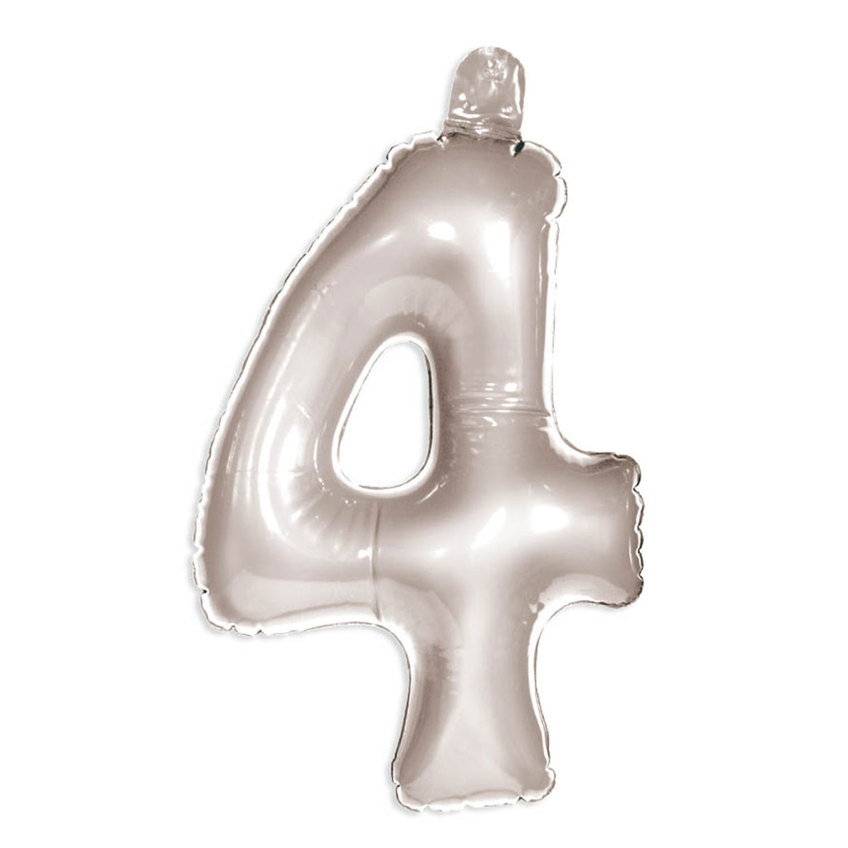 Балон с числа 4 Сребърен