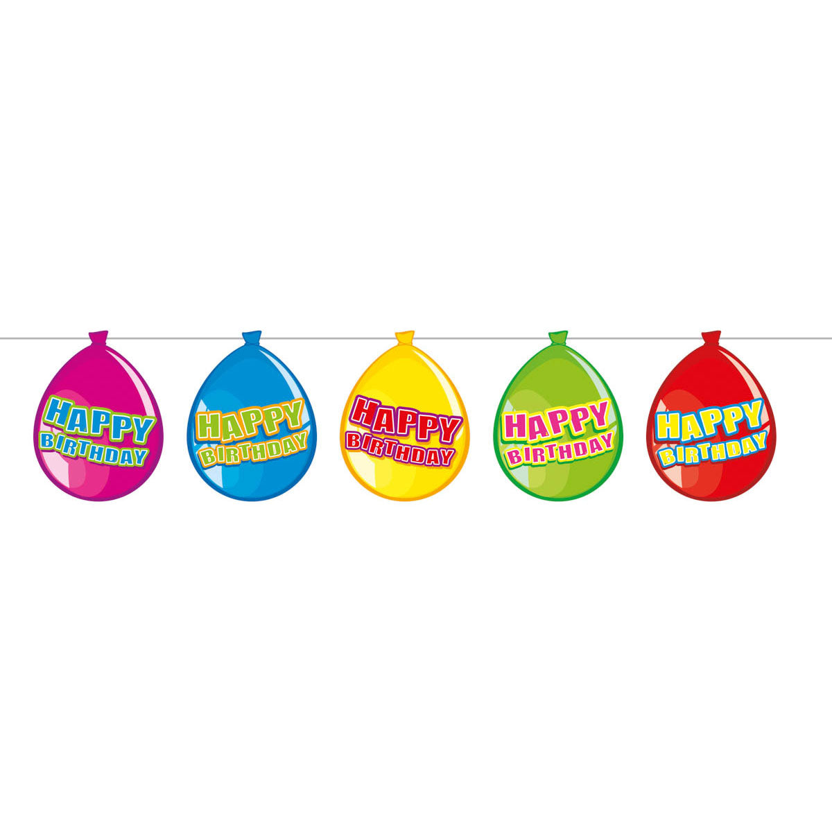 Flags Line Balloons Joyeux anniversaire, 10mtr.